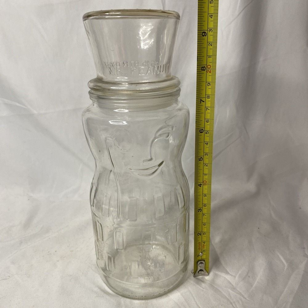 Vintage 1991 Mr. Peanut's 75th Anniversary Lid Glass Container